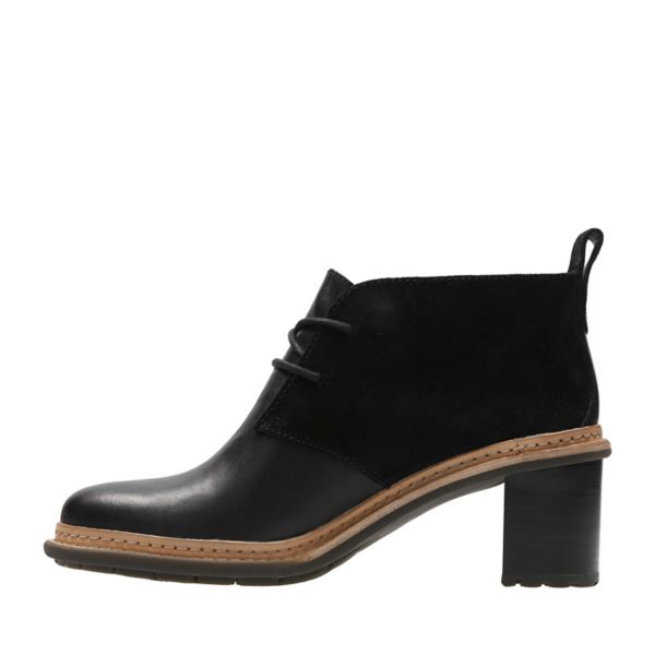 Clarks Womens Trace Glow Ankle Boots Black | UK-7014356